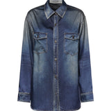 Camicia effetto denim lived-in GWP02525 P00240650100 GOLDEN GOOSE 