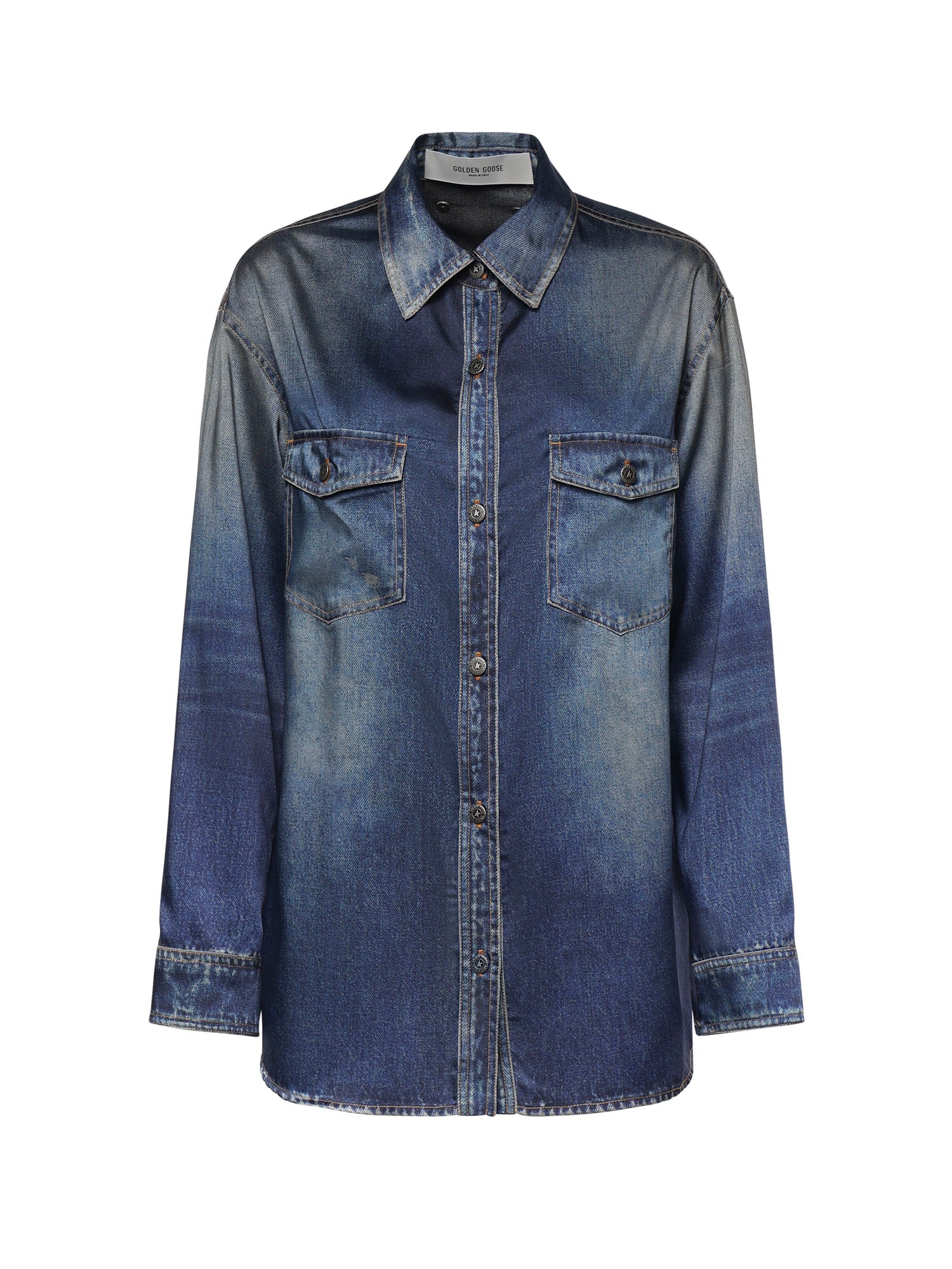 Camicia effetto denim lived-in GWP02525 P00240650100 GOLDEN GOOSE 