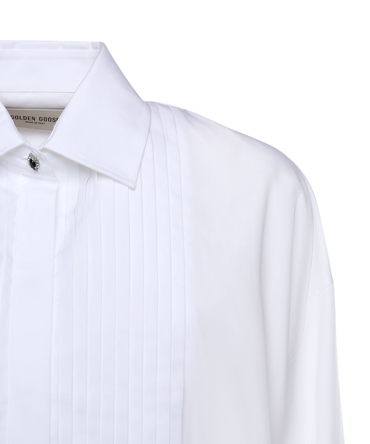 Camicia in cotone con dettaglio plissé GWP02599 P00232310359 GOLDEN GOOSE 