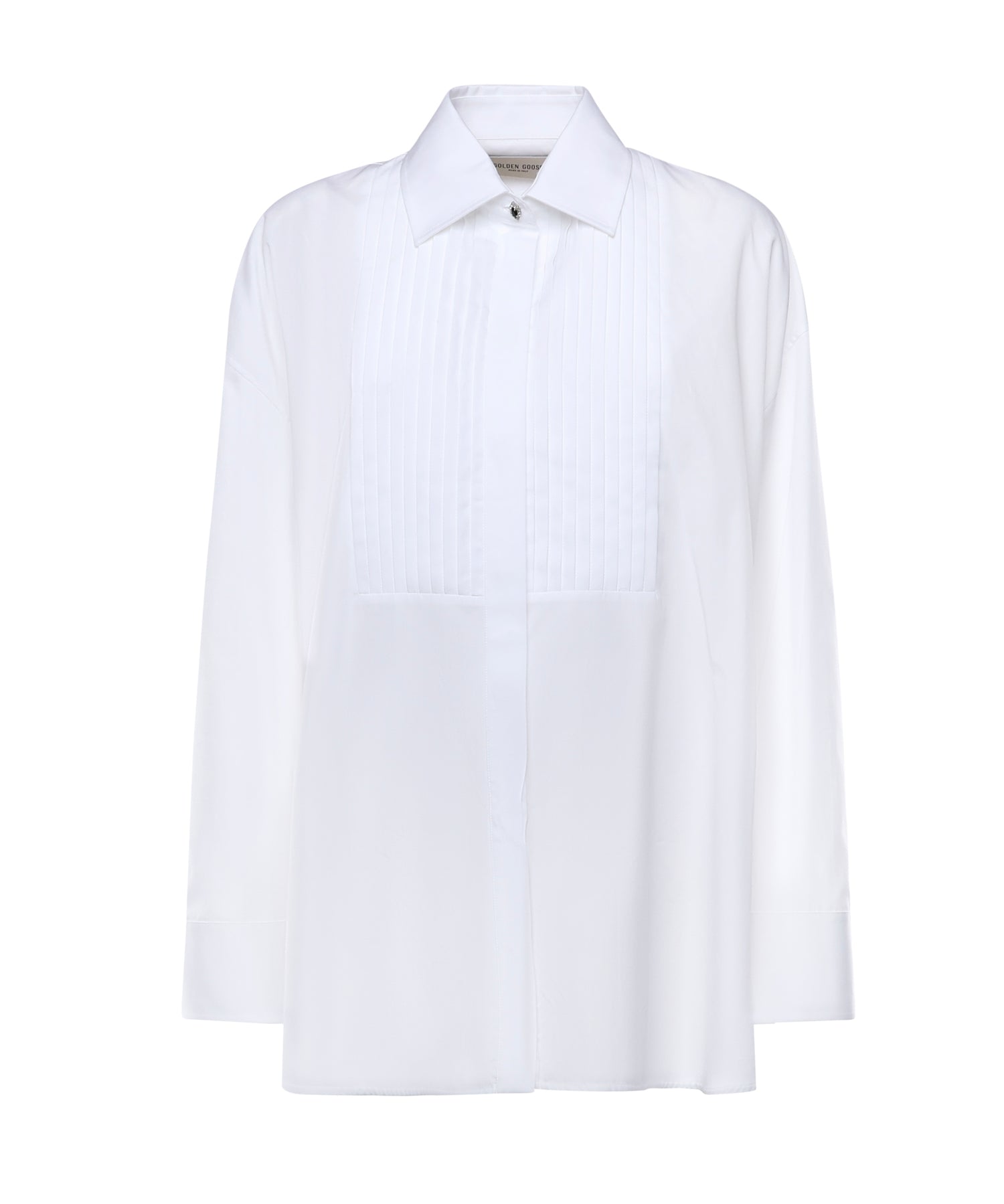 Camicia in cotone con dettaglio plissé GWP02599 P00232310359 GOLDEN GOOSE 