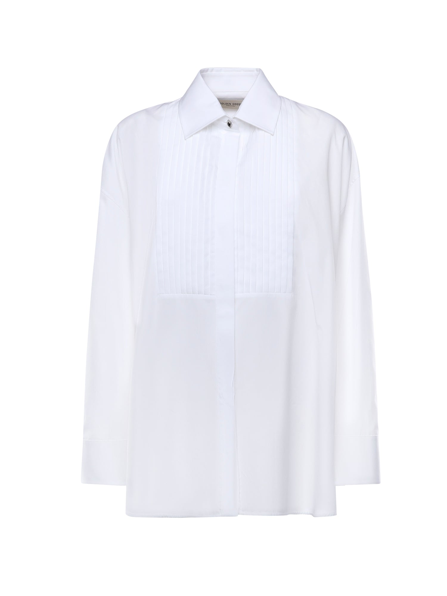 Camicia in cotone con dettaglio plissé GWP02599 P00232310359 GOLDEN GOOSE 