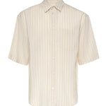Camicia a righe in misto viscosa G6AB0012 BURRO GRIFONI 