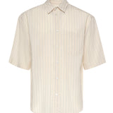 Camicia a righe in misto viscosa G6AB0012 BURRO GRIFONI 
