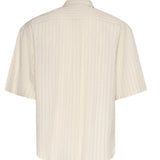 Camicia a righe in misto viscosa G6AB0012 BURRO GRIFONI 
