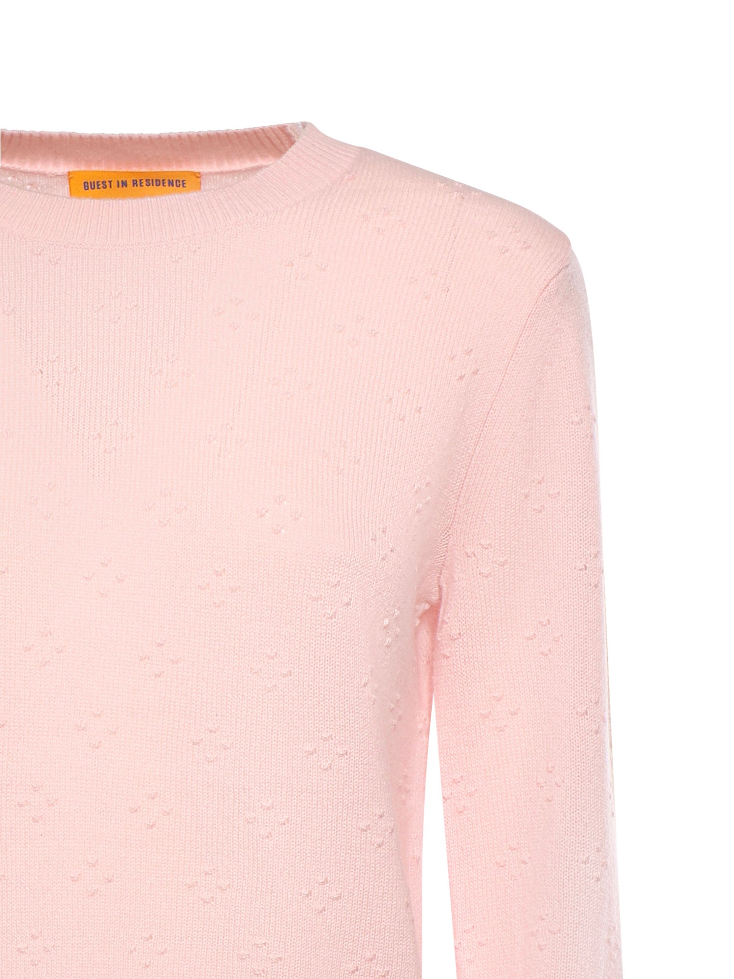 Maglione Compass Shrunken Crew in cashmere W40010PL POWDER PINK GUEST IN RESIDENCE 