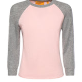 Baseball tee in cashmere W40610JL POWDER PINK/HEATHER GREY GUEST IN RESIDENCE 