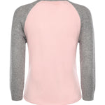 Baseball tee in cashmere W40610JL POWDER PINK/HEATHER GREY GUEST IN RESIDENCE 