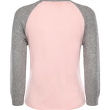 Baseball tee in cashmere W40610JL POWDER PINK/HEATHER GREY GUEST IN RESIDENCE 