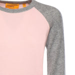 Baseball tee in cashmere W40610JL POWDER PINK/HEATHER GREY GUEST IN RESIDENCE 