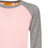 Baseball tee in cashmere W40610JL POWDER PINK/HEATHER GREY GUEST IN RESIDENCE 