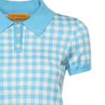Polo check in misto lino e seta W42422AF SWIMMING POOL/CREAM GUEST IN RESIDENCE 