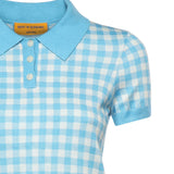 Polo check in misto lino e seta W42422AF SWIMMING POOL/CREAM GUEST IN RESIDENCE 