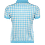 Polo check in misto lino e seta W42422AF SWIMMING POOL/CREAM GUEST IN RESIDENCE 