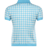 Polo check in misto lino e seta W42422AF SWIMMING POOL/CREAM GUEST IN RESIDENCE 