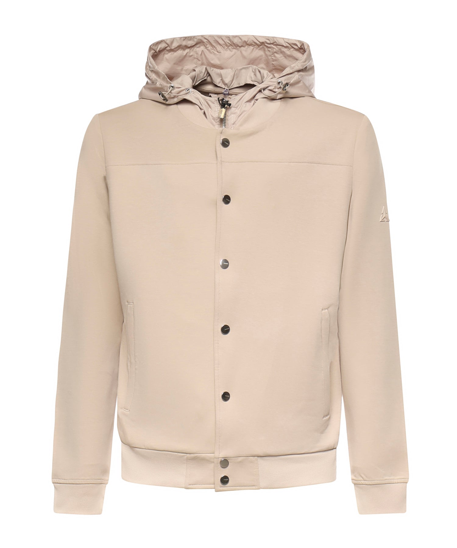 Giubbotto in misto cotone con logo HE1420005 BEIGE HESKIMO 