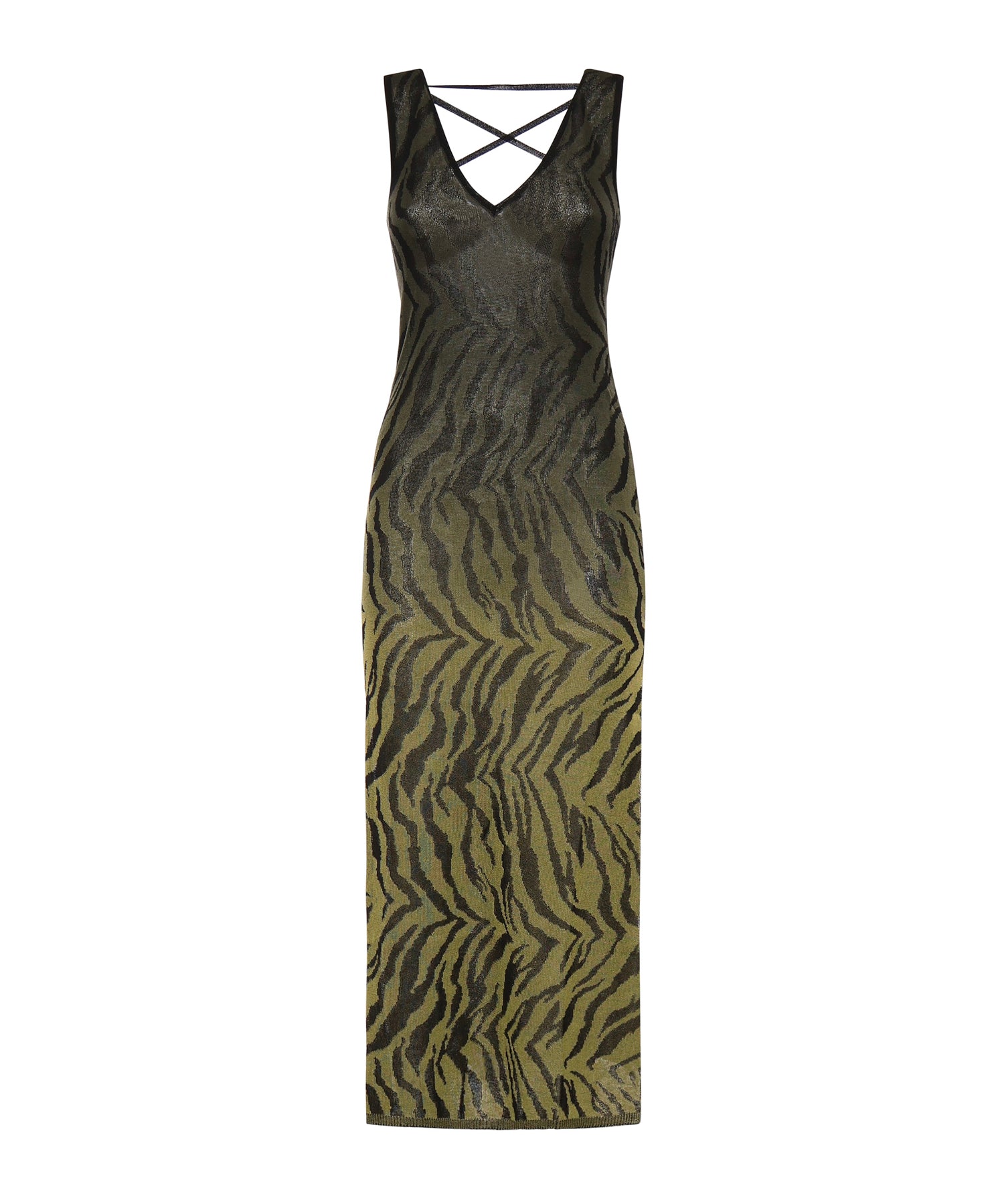 Abito lungo con stampa animalier VSKD13243  INSPIRED BY AKEP 