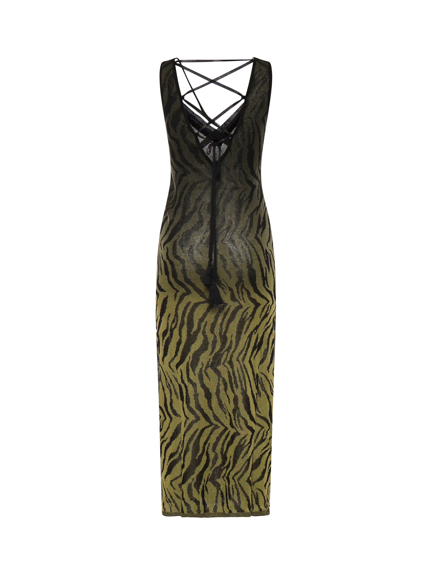 Abito lungo con stampa animalier VSKD13243  INSPIRED BY AKEP 
