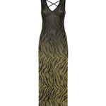 Abito lungo con stampa animalier VSKD13243  INSPIRED BY AKEP 