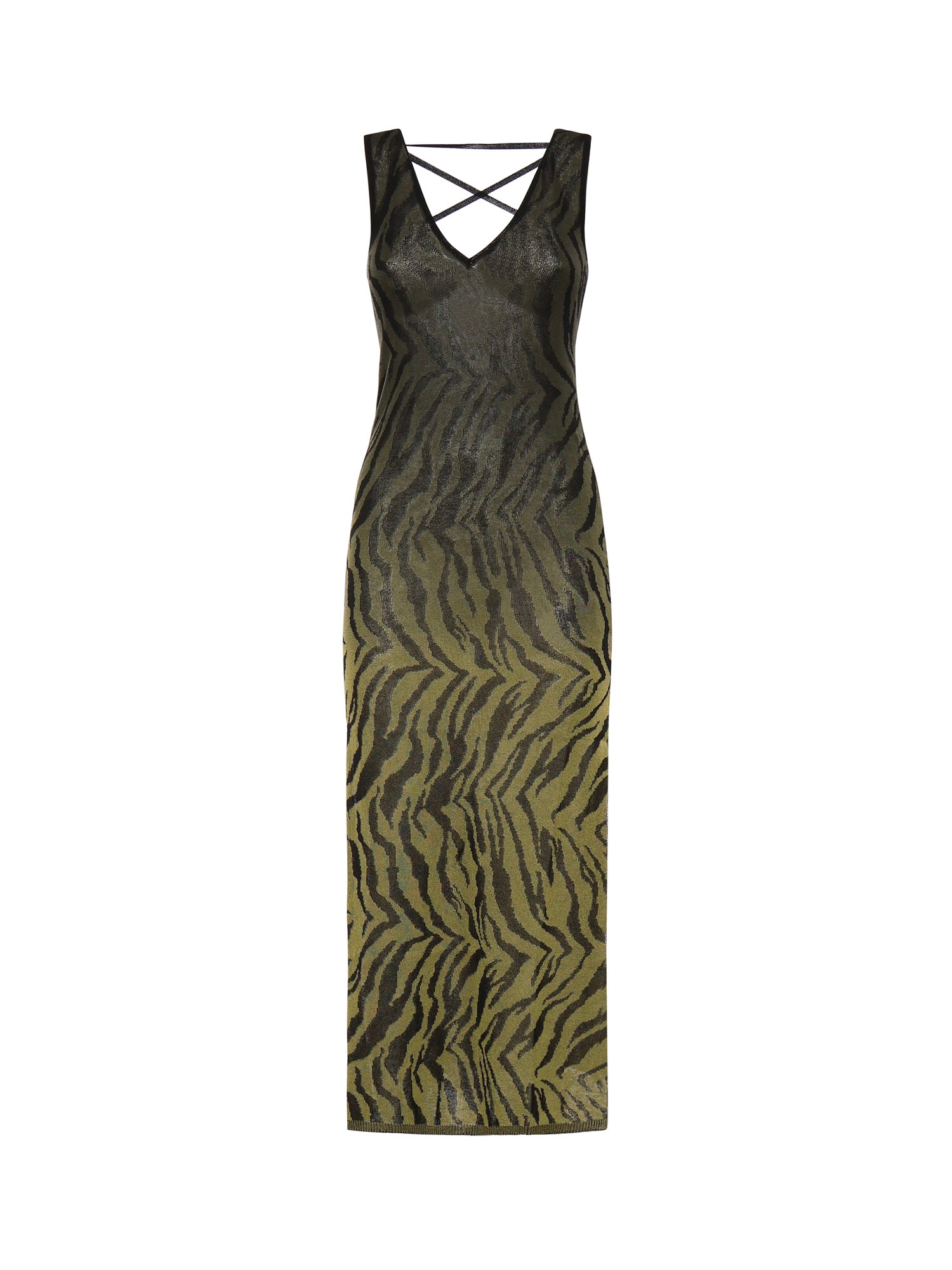 Abito lungo con stampa animalier VSKD13243  INSPIRED BY AKEP 