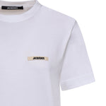 T-shirt in cotone con logo TSW00550AJ00029 100 JACQUEMUS 