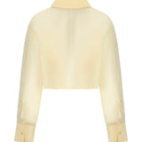 Camicia cropped Jasen in organza di seta 2413382 615 KHAITE 