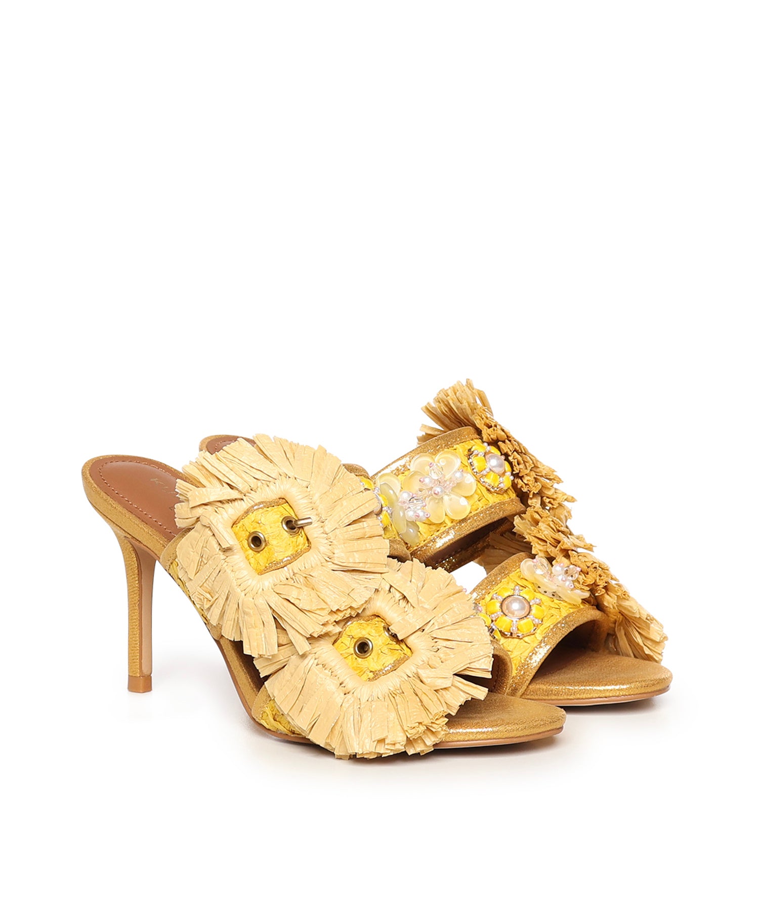 Mules in rafia 5595793999 YELLOW KURT GEIGER 
