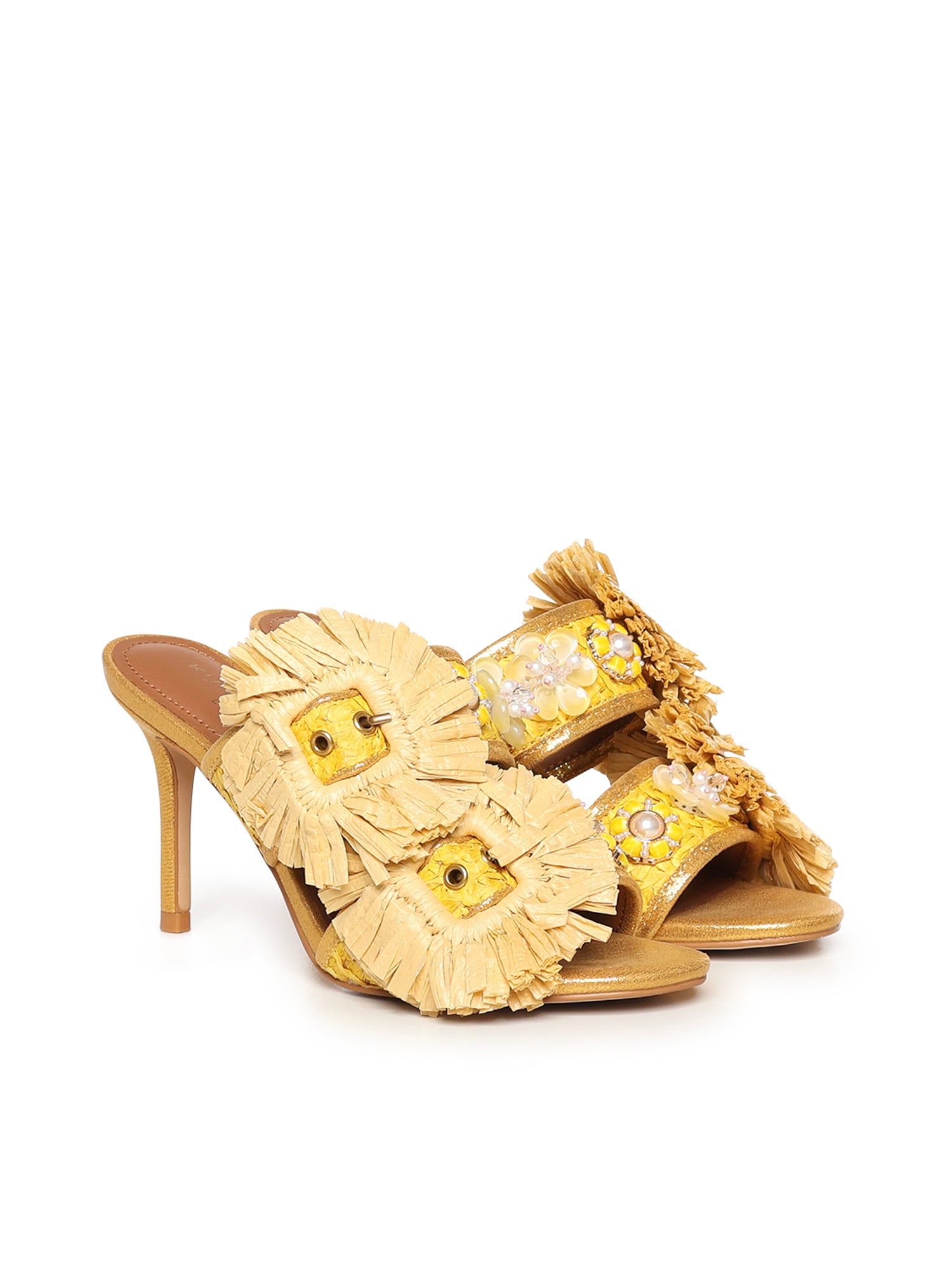 Mules in rafia 5595793999 YELLOW KURT GEIGER 