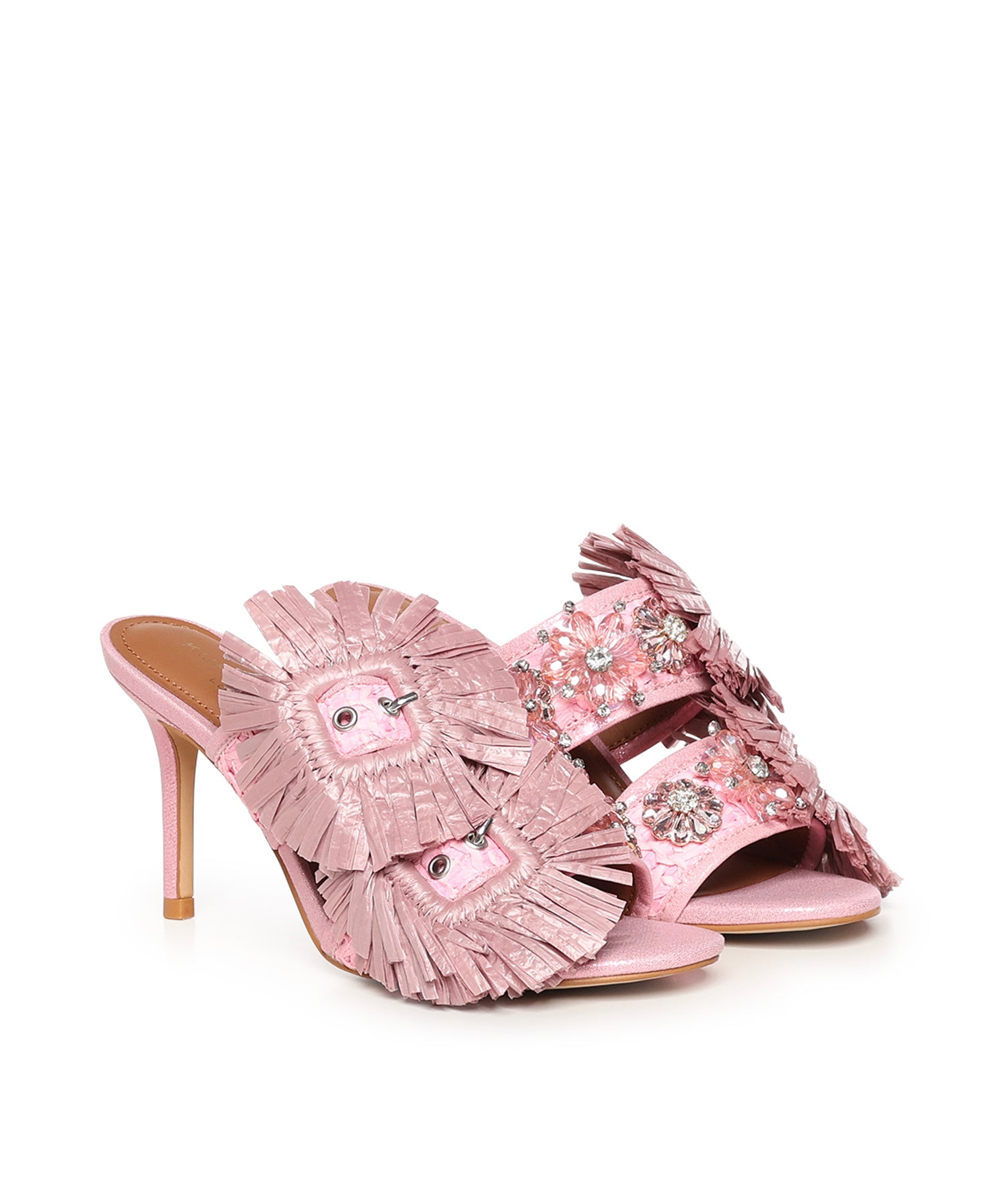 Mules in rafia 5595798999 PINK KURT GEIGER 
