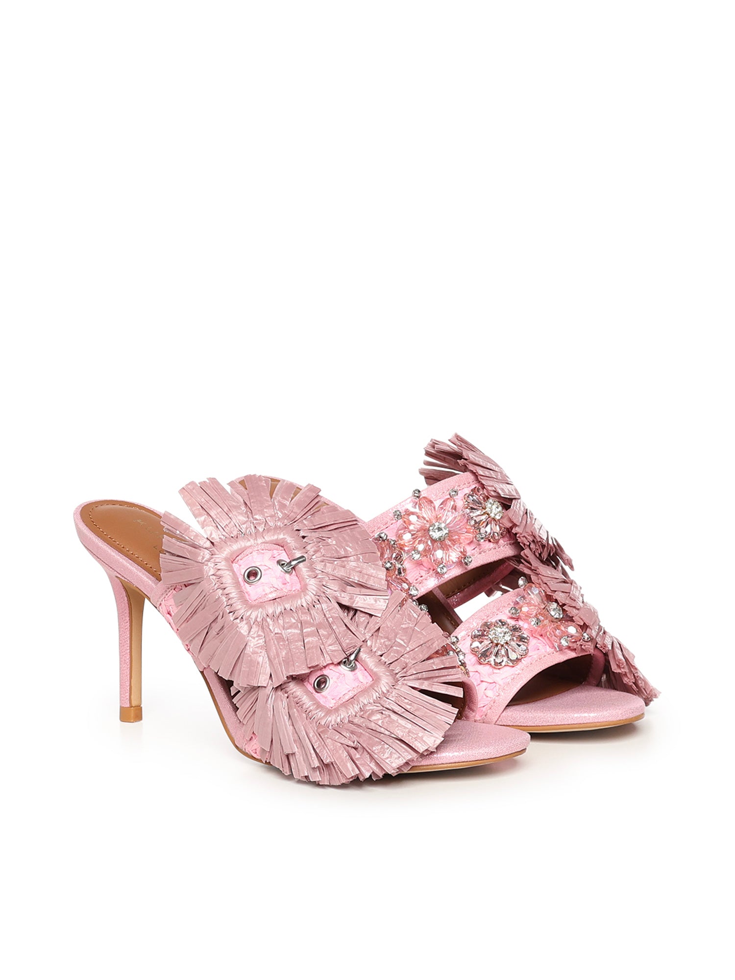 Mules in rafia 5595798999 PINK KURT GEIGER 