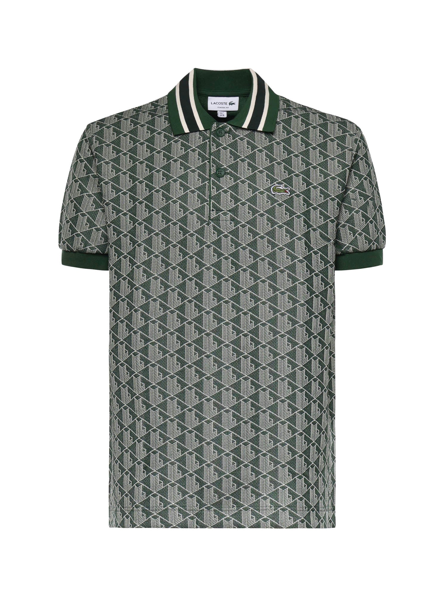 Polo in jacquard con monogramma DH1417 D1R LACOSTE 