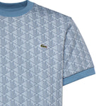 T-shirt in jacquard con monogramma<BR/> TH1197 1QI LACOSTE 