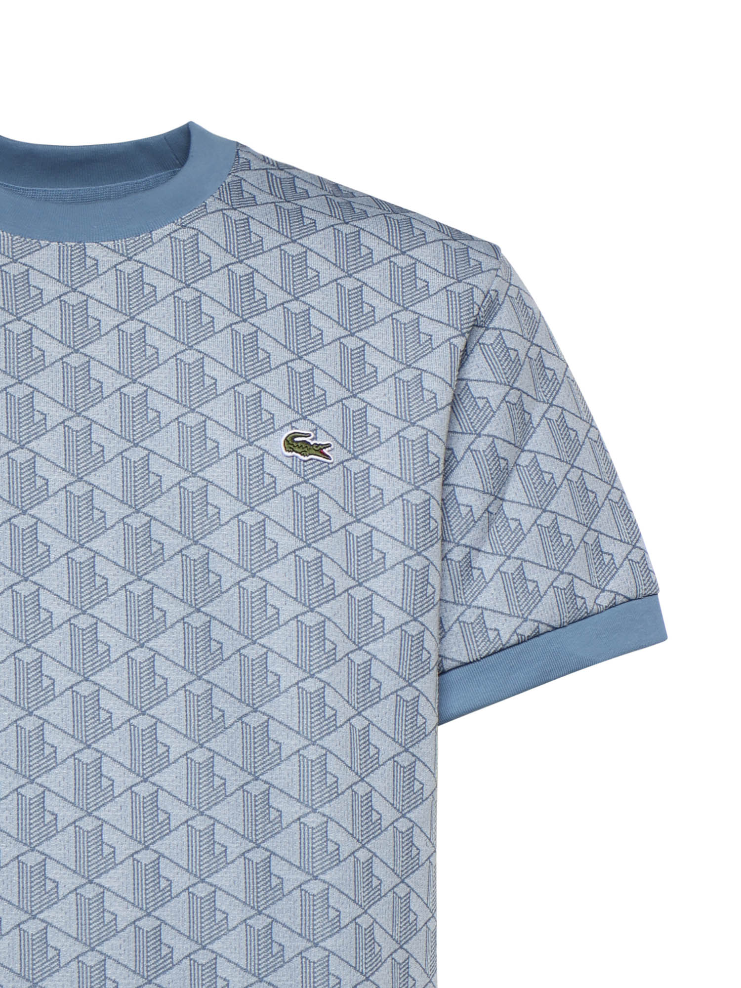 T-shirt in jacquard con monogramma<BR/> TH1197 1QI LACOSTE 