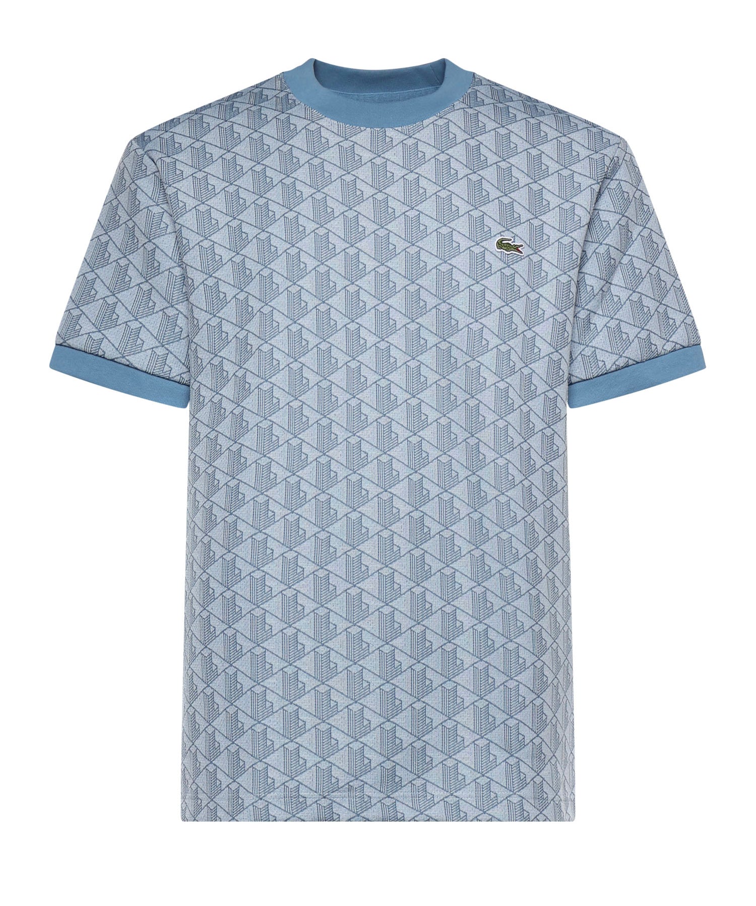 T-shirt in jacquard con monogramma<BR/> TH1197 1QI LACOSTE 