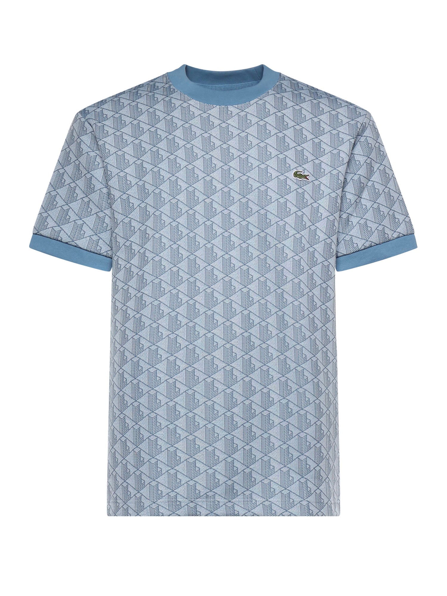 T-shirt in jacquard con monogramma<BR/> TH1197 1QI LACOSTE 