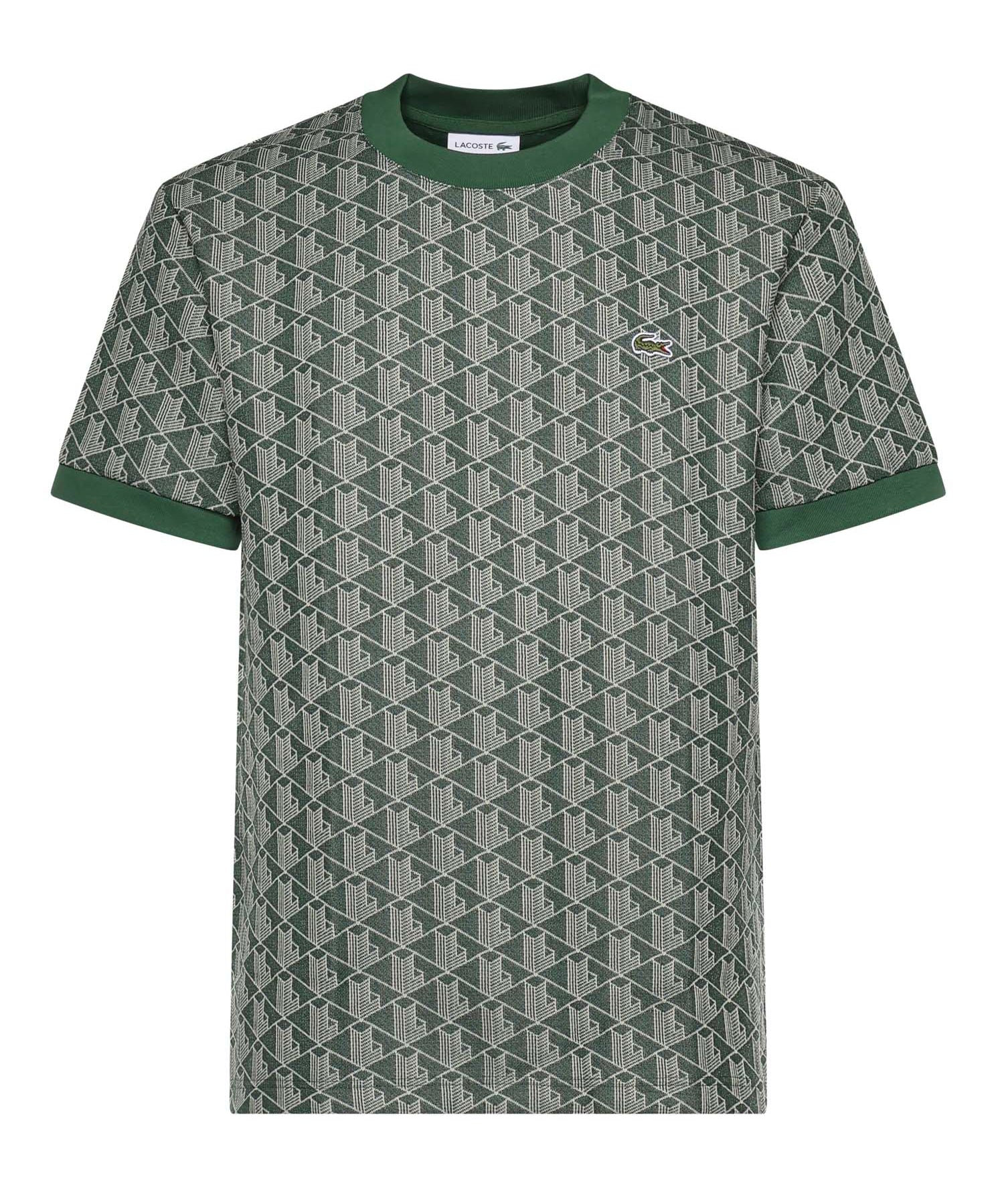 T-shirt in jacquard con monogramma<BR/> TH1197 D1R LACOSTE 