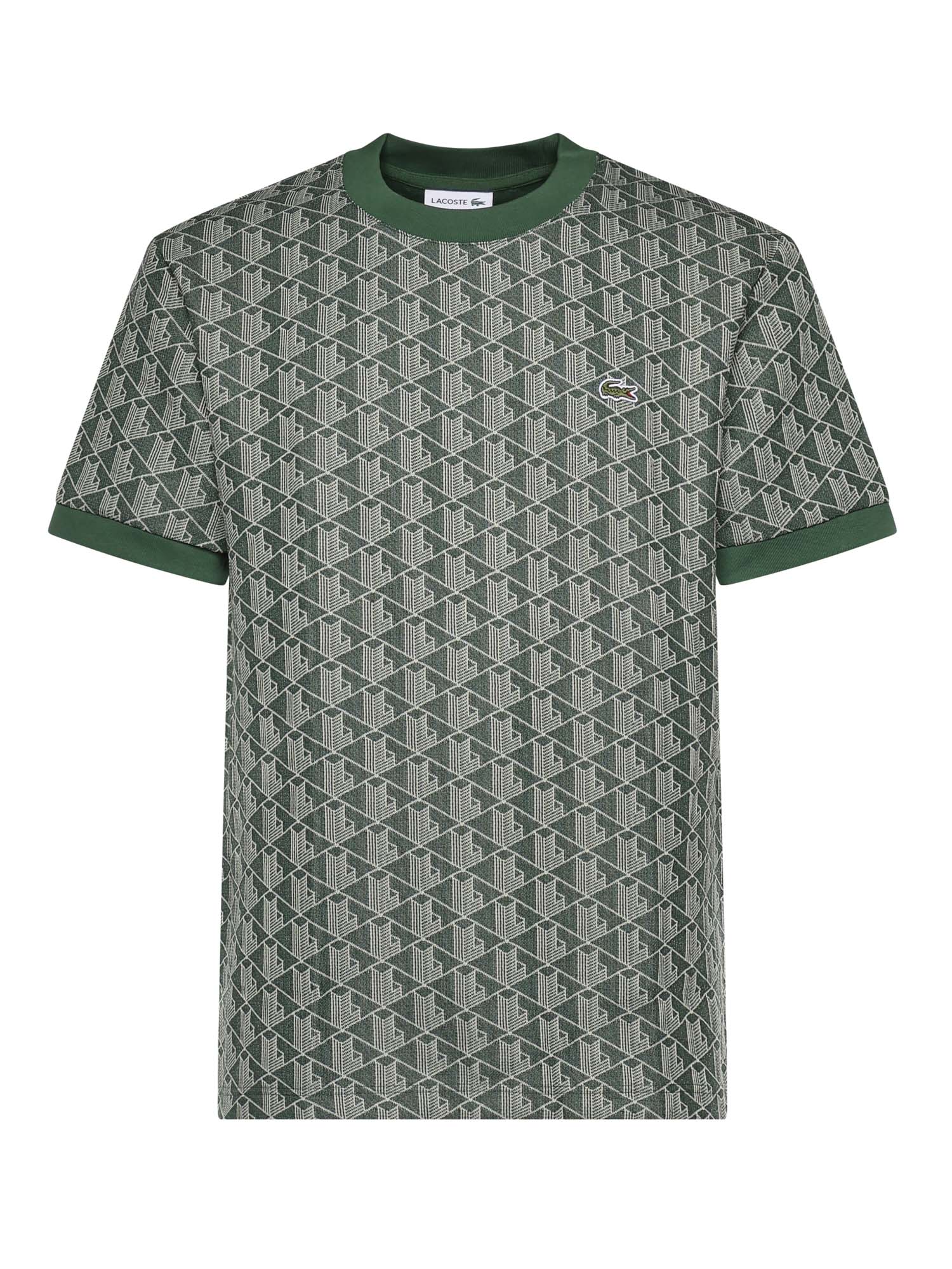 T-shirt in jacquard con monogramma<BR/> TH1197 D1R LACOSTE 