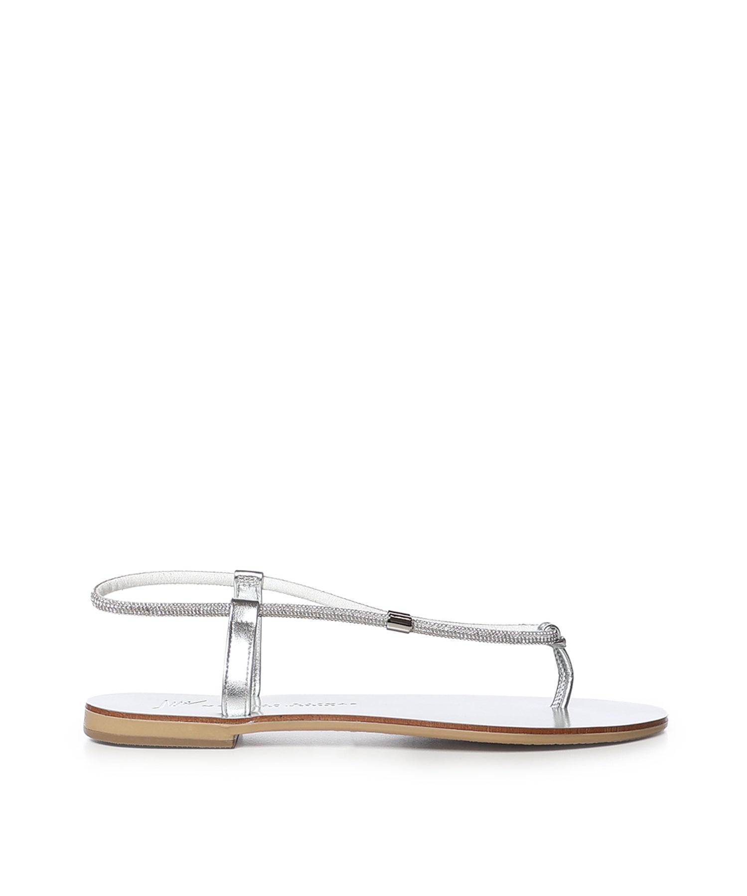 Sandali in pelle con cristalli 53TCM SILVER LAS MEDITERRANEAS 