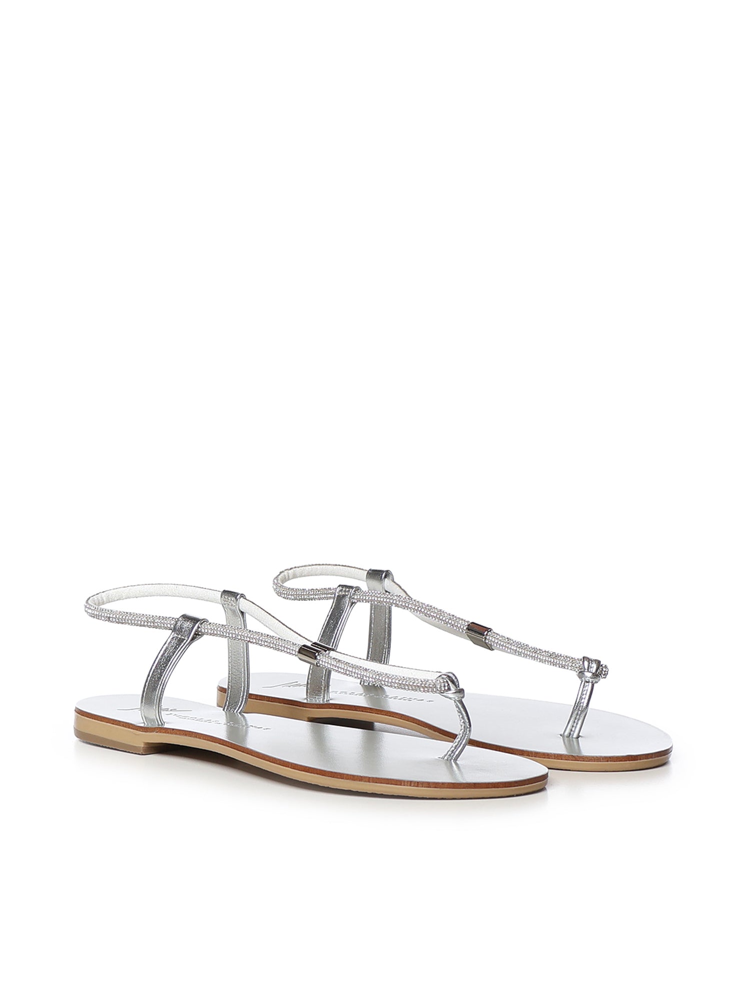 Sandali in pelle con cristalli 53TCM SILVER LAS MEDITERRANEAS 
