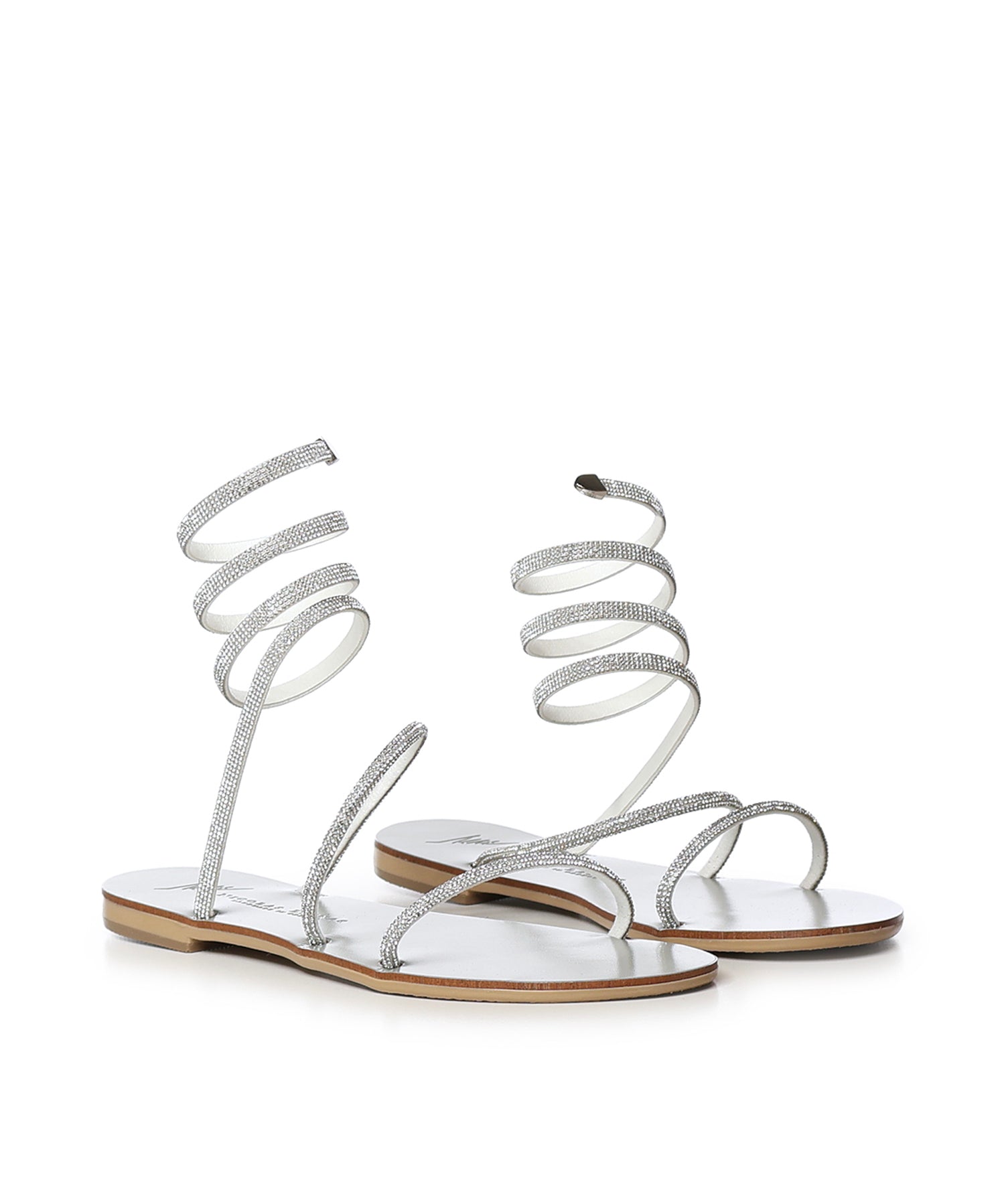 Sandali in pelle con cristalli 64CEM SILVER LAS MEDITERRANEAS 