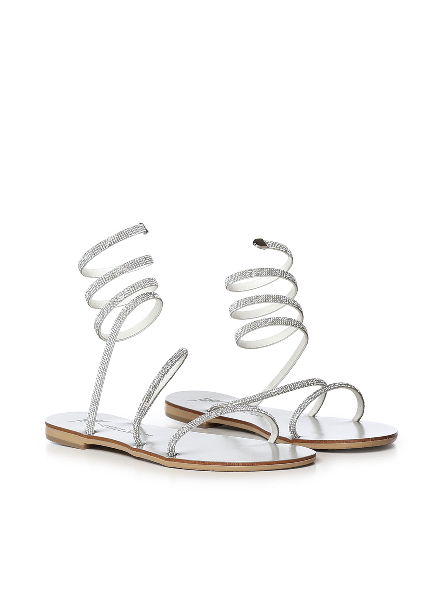 Sandali in pelle con cristalli 64CEM SILVER LAS MEDITERRANEAS 