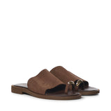 Sandali in suede V325A BROWN/GOLD LAS MEDITERRANEAS 