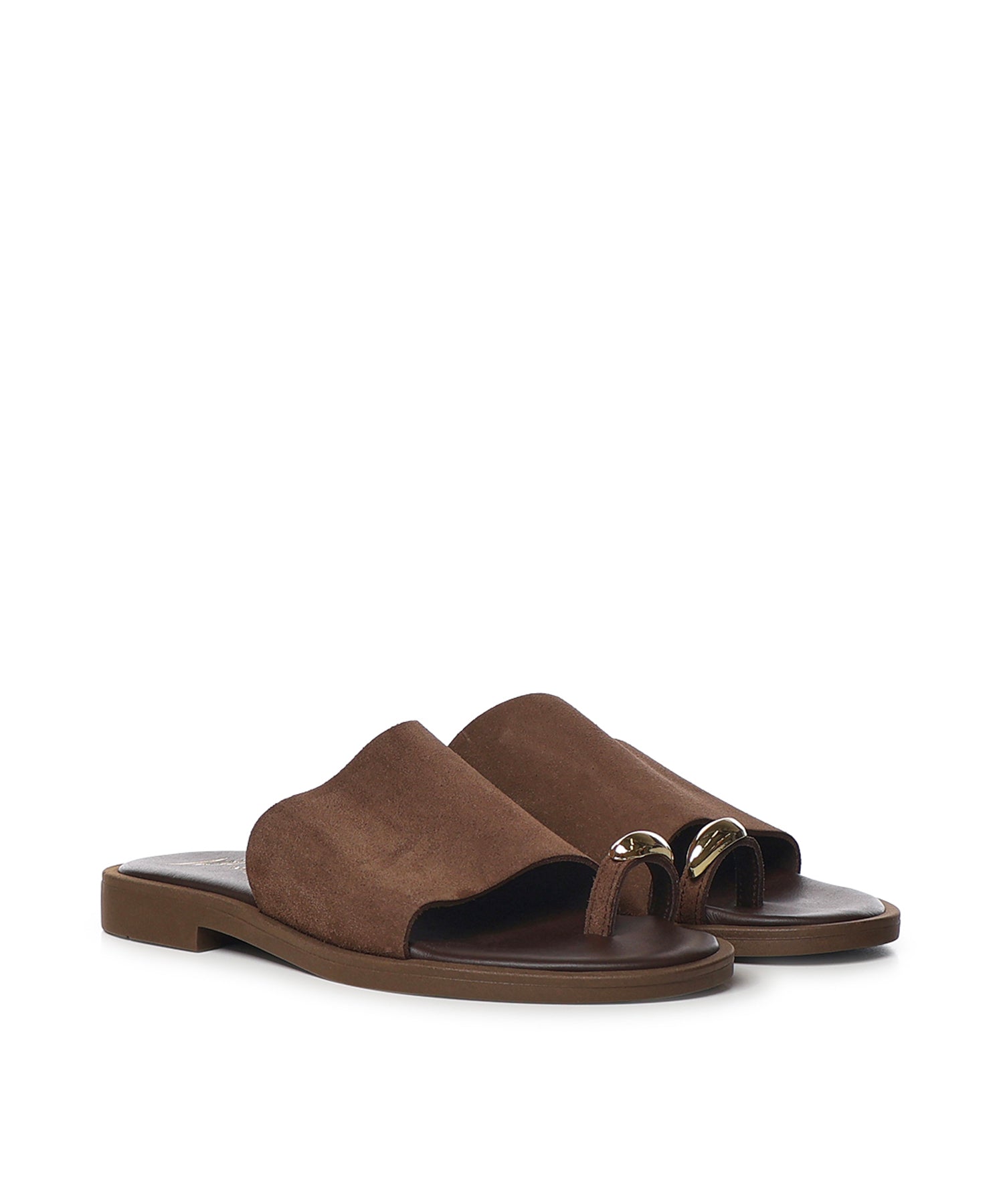 Sandali in suede V325A BROWN/GOLD LAS MEDITERRANEAS 