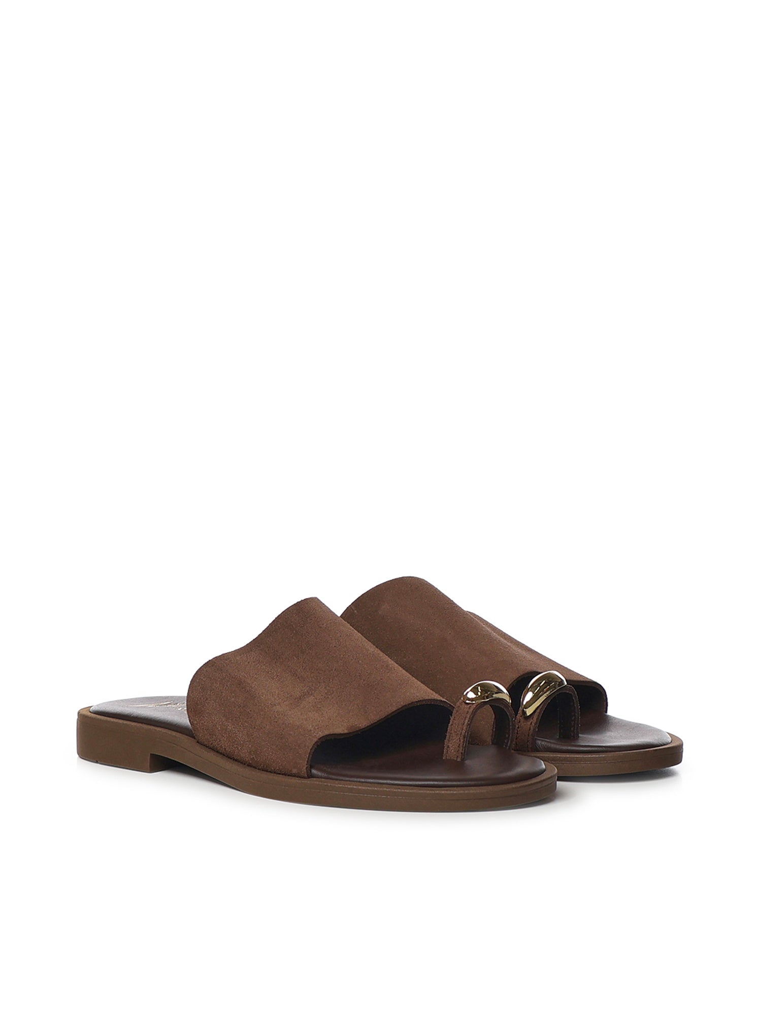 Sandali in suede V325A BROWN/GOLD LAS MEDITERRANEAS 