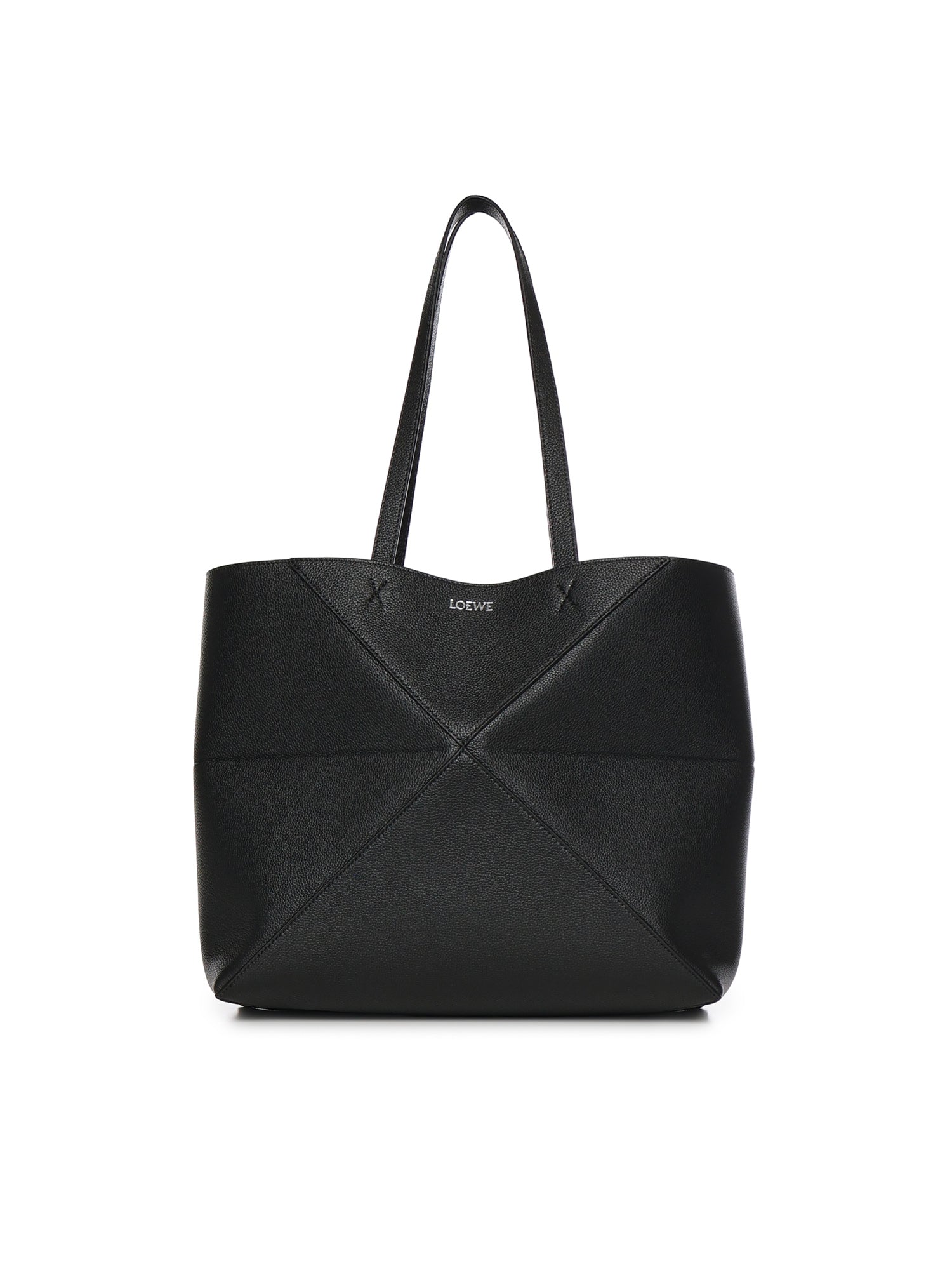 Borsa Tote Puzzle Fold media in pelle di vitello A779PEWX04 1100 LOEWE 