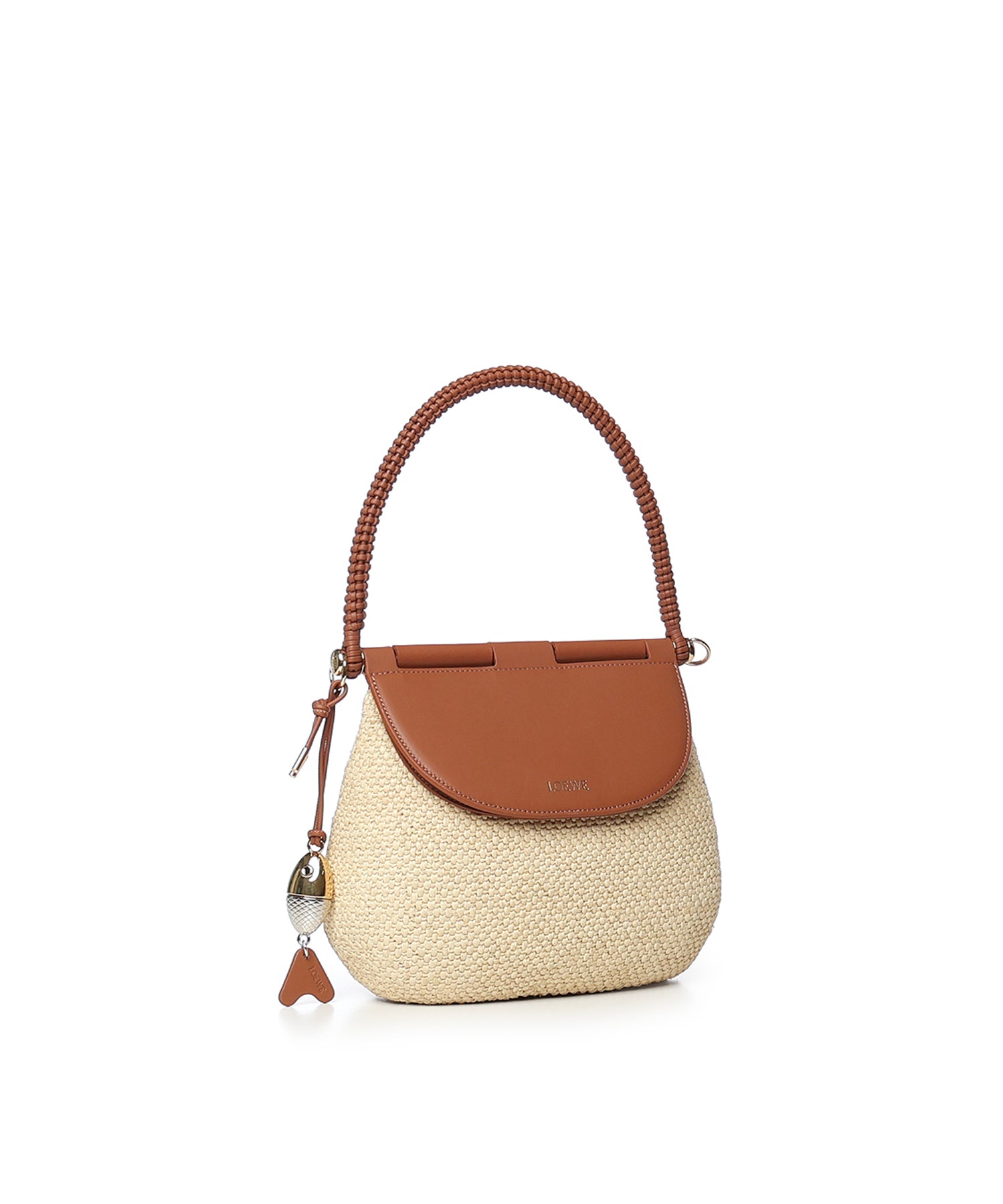 Borsa Pescador media in rafia e pelle AFSHFSHX02 2435 LOEWE 