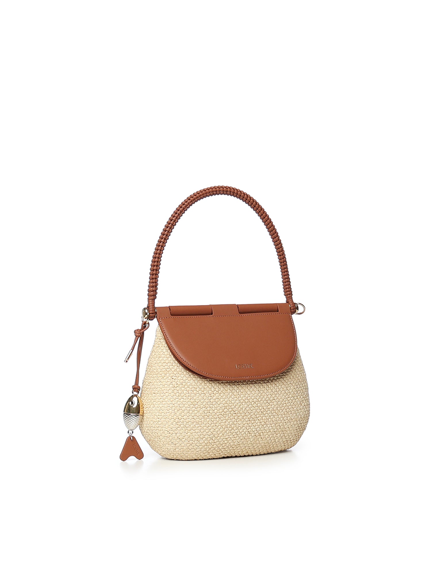 Borsa Pescador media in rafia e pelle AFSHFSHX02 2435 LOEWE 