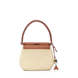 Borsa Pescador media in rafia e pelle AFSHFSHX02 2435 LOEWE 