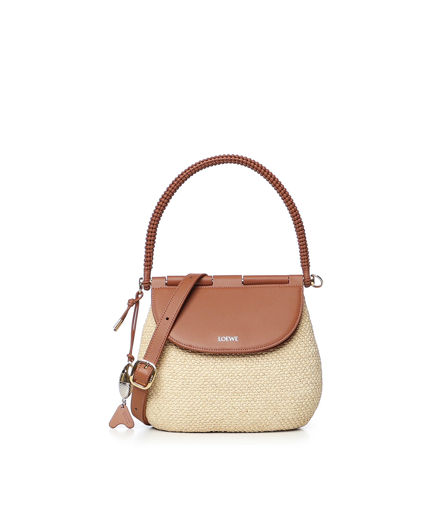 Borsa Pescador media in rafia e pelle AFSHFSHX02 2435 LOEWE 