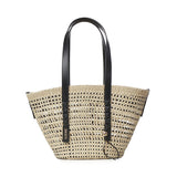 Borsa cesto Braid media in palma Iraca e pelle di vitello ASCPNIBX02 2165 LOEWE 