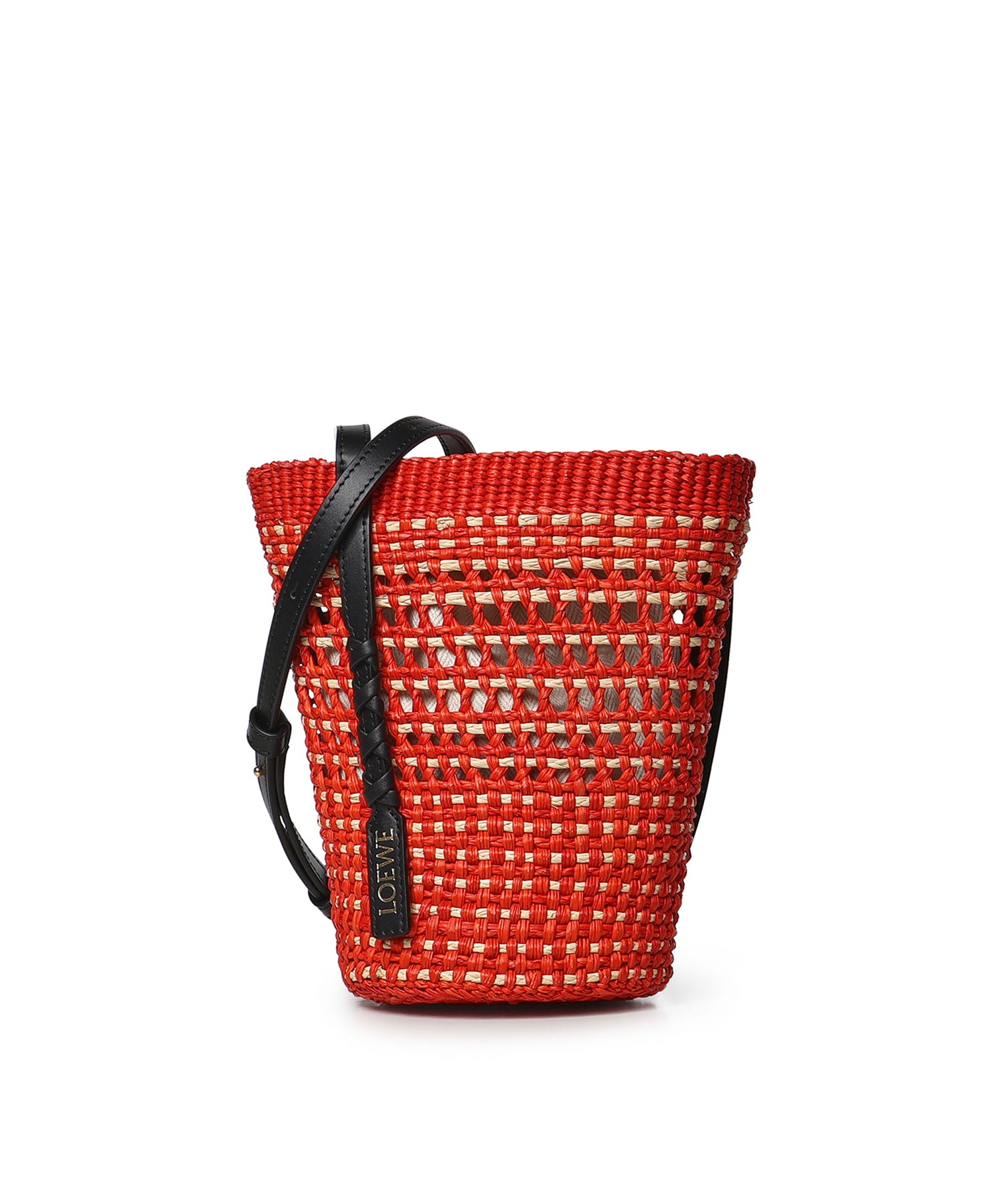 Borsa Braid media in palma Iraca e pelle di vitello C630IMBX02 7116 LOEWE 